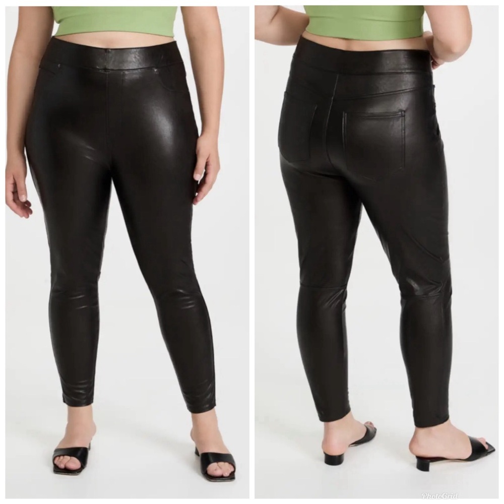 Spanx | Black Leather Like Ankle Skinny Pants 3X Plus Size NWT